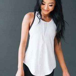 ZYIA Active Effortless Workout Tank Top in White